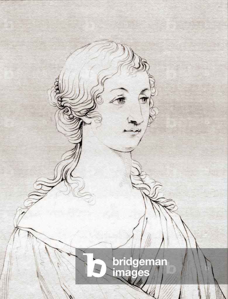 Marie-Madeleine Pioche de La Vergne, comtesse de La Fayette, c. 1634 –  1693, From The Historic Gallery of Portraits and Paintings, published 1808.