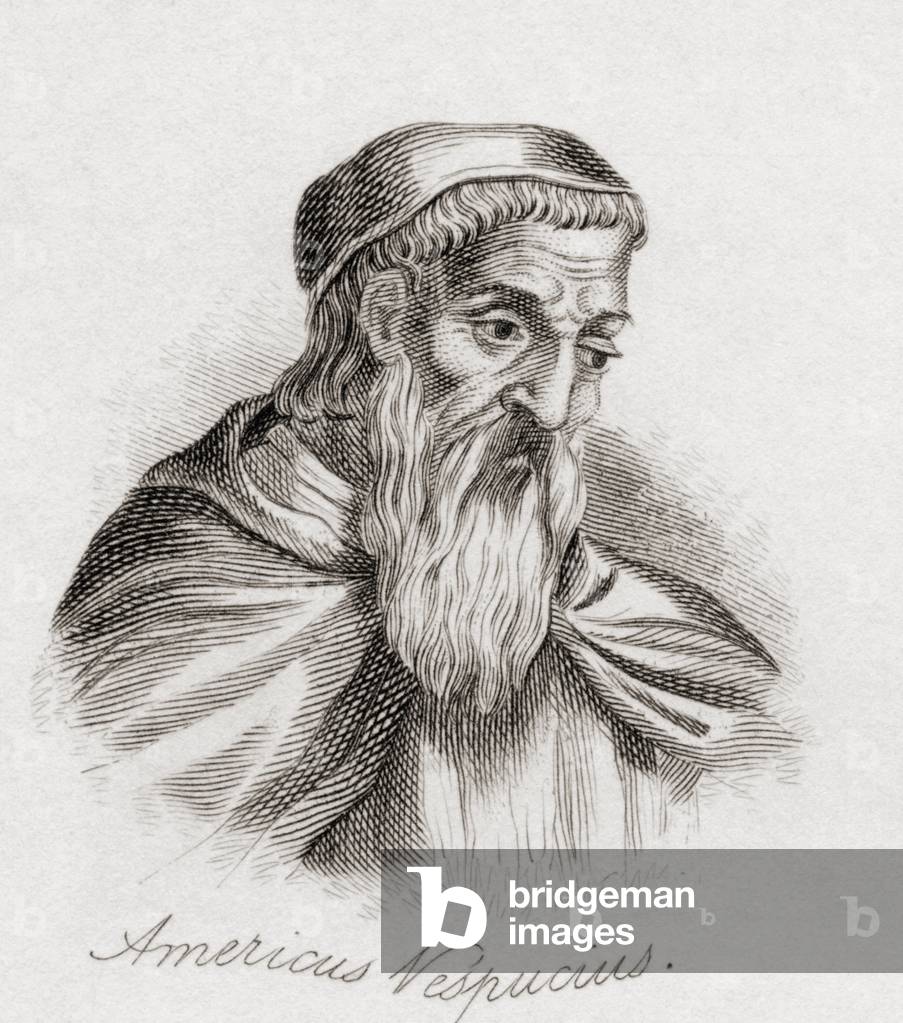 Amerigo Vespucci, from the 'Crabb's Historical Dictionary' pub. 1825 (print)