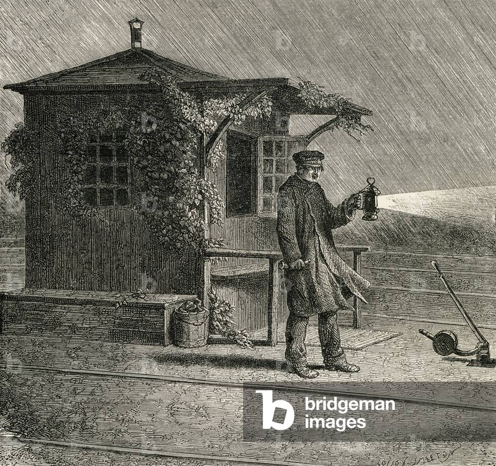 A French pointsman in the late 19th century, from 'French Pictures' by Rev. Samuel G. Green, published 1878 (litho)