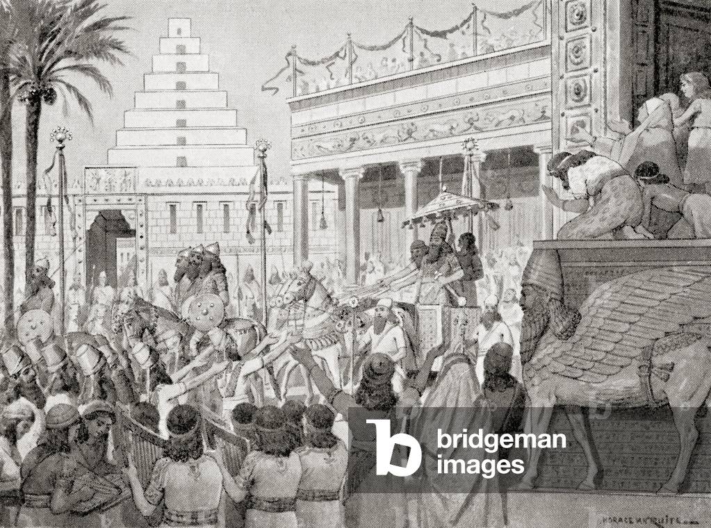 Sargon II, proclaimed king of Assyria, 722 BC, from Hutchinson's History of the Nations, pub.1915