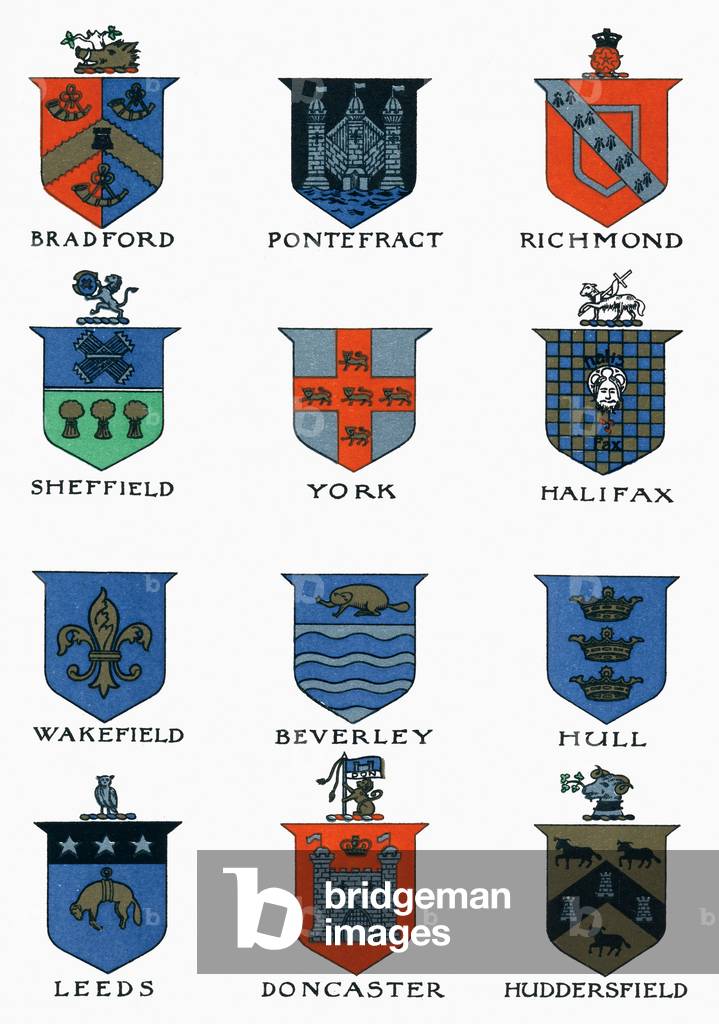 Coats of Arms of the major Yorkshire towns. .