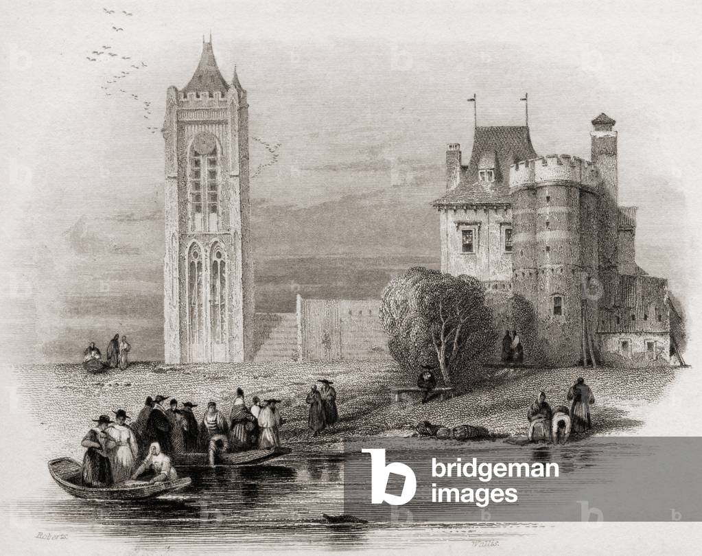 Church at Gorcum, Holland. From a 19th century print by D. Roberts.