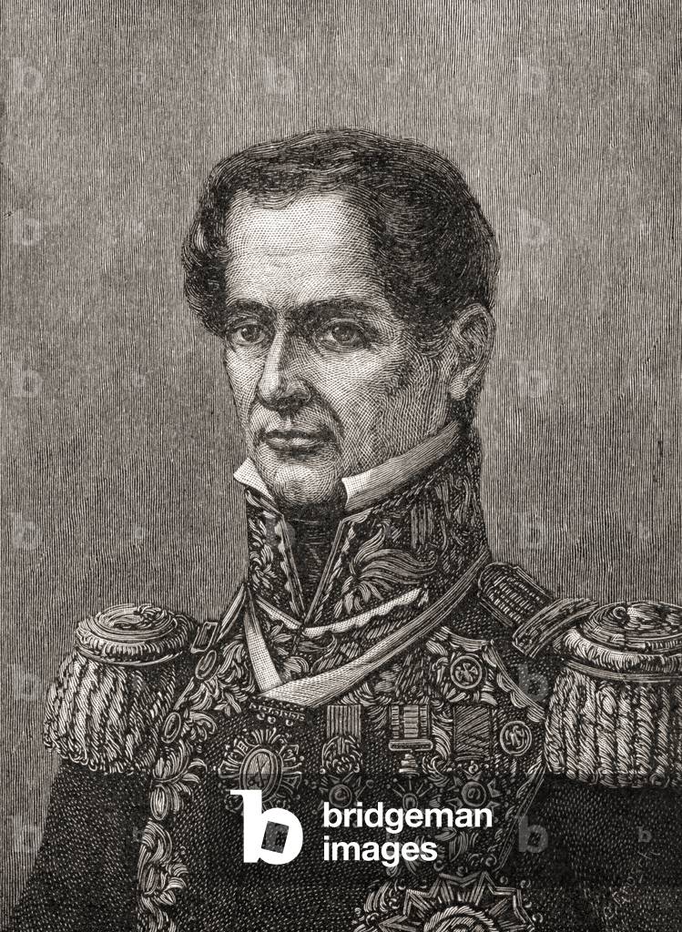 Antonio de Padua María Severino López de Santa Anna y Pérez de Lebró, from 'The History of Our Country', published 1905 (engraving)
