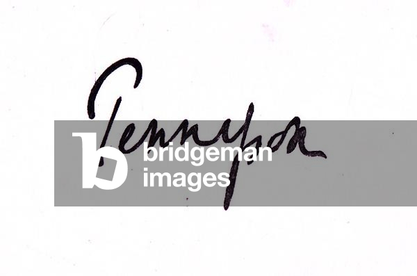 Signature of Alfred, Lord Tennyson (1809-92) (pen and ink on paper)