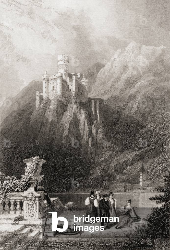 Thurnberg Castle, aka Burg Maus, Germany, built 1356. Engraved by J.T. Willmore from a 19th century print by D. Roberts.