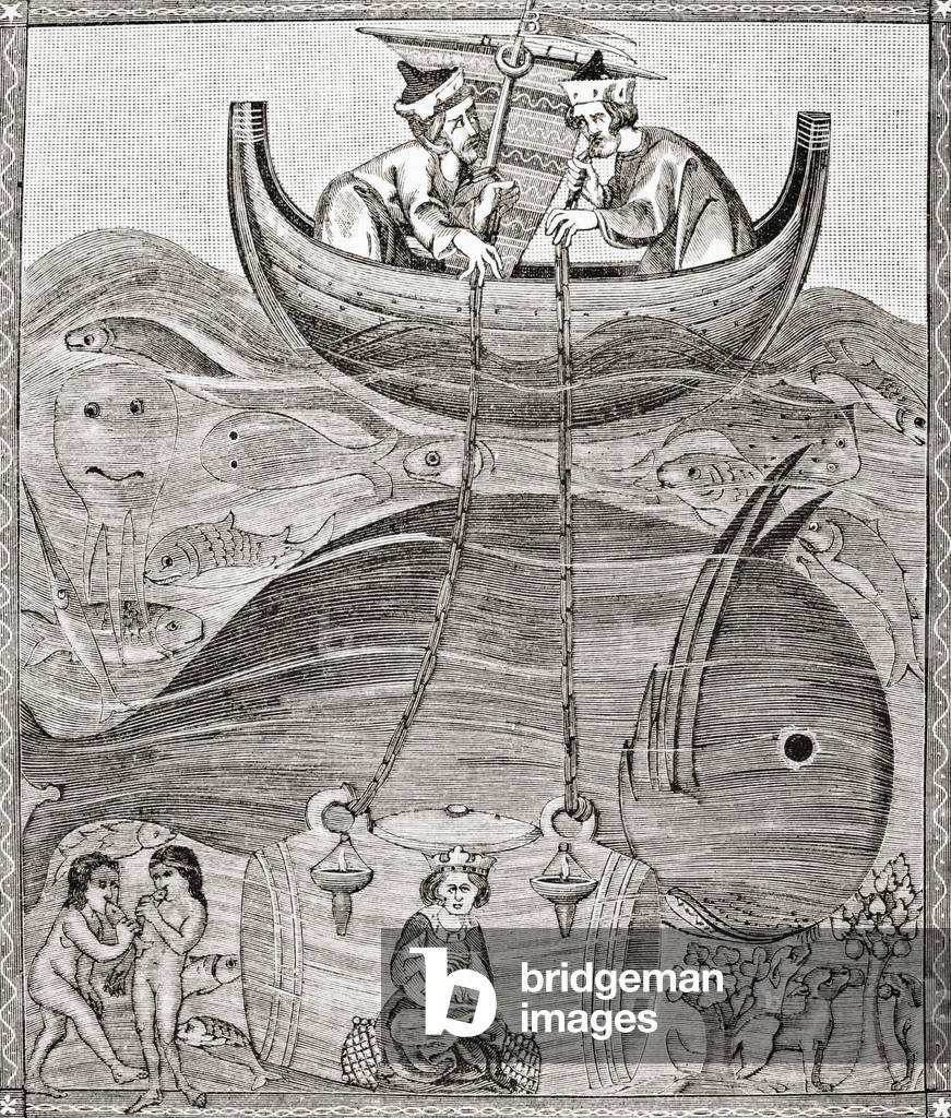 The marine world according to the conceptions of the Middle Ages, from Science and Literature in The Middle Ages by Paul Lacroix pub. London 1878