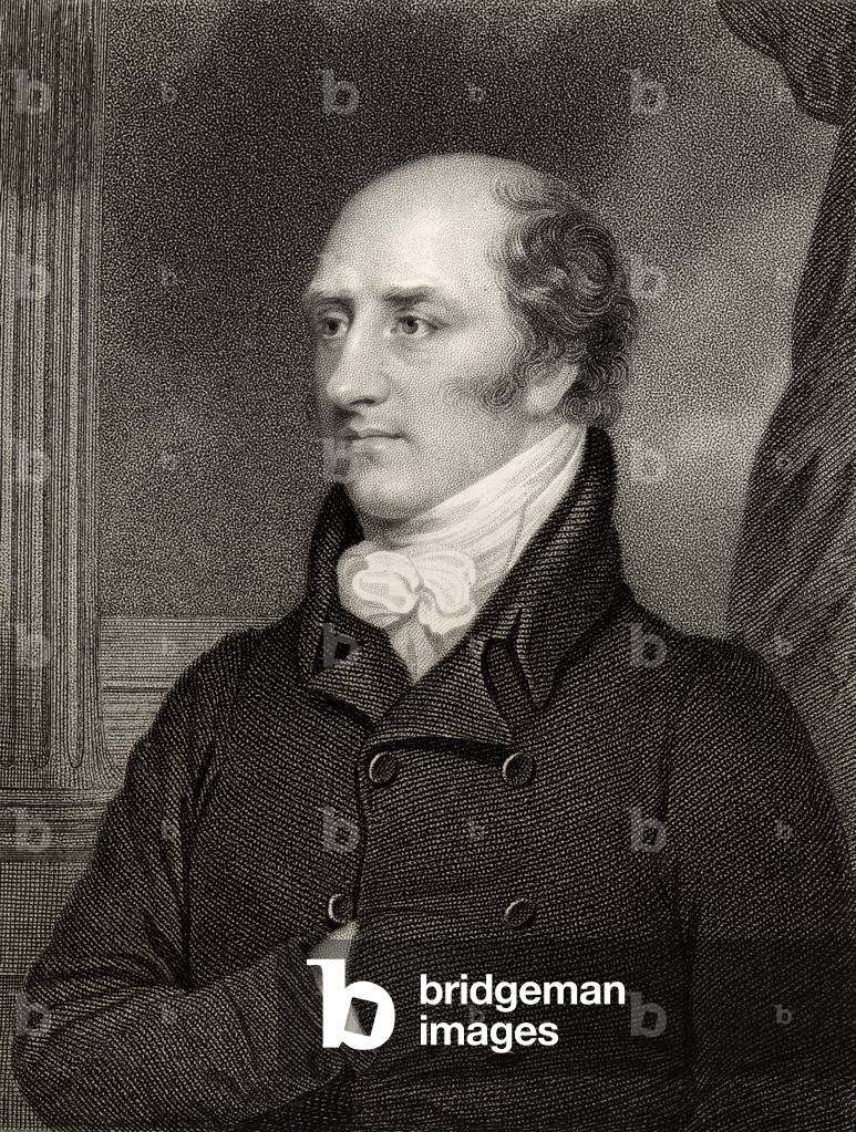 George Canning, Prime Minister, engraved by W. Holl, from 'National Portrait Gallery, volume II', published c.1835 (litho)