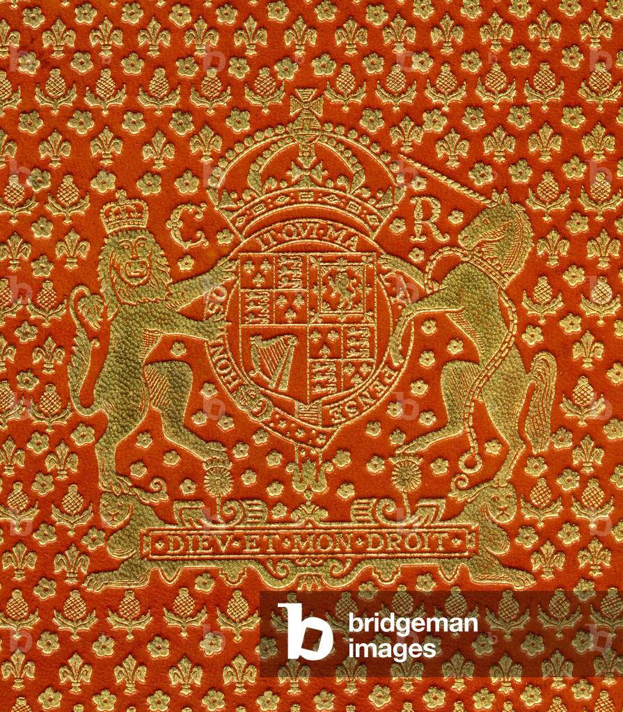 The English Royal Coat of Arms as used from 1603 - 1707, with the addition of the letters C and R: referring to Charles I.