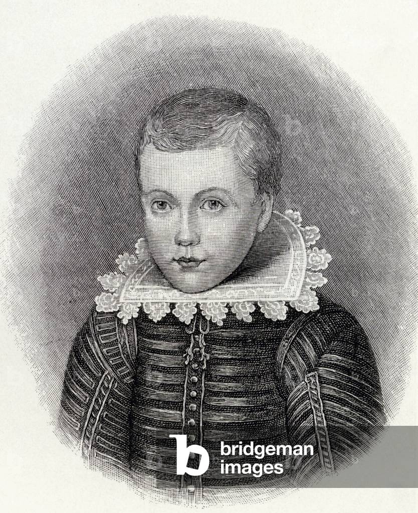 John Milton aged 10, from 'The English Illustrated Magazine', 1891-92 (litho)