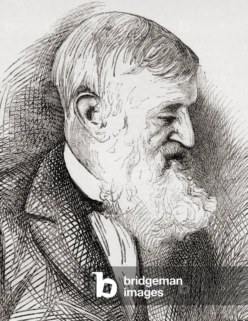 George Bancroft, 1800  1891.   American historian, statesman and United States Minister to the United Kingdom.   From The Review of Reviews, published 1891
