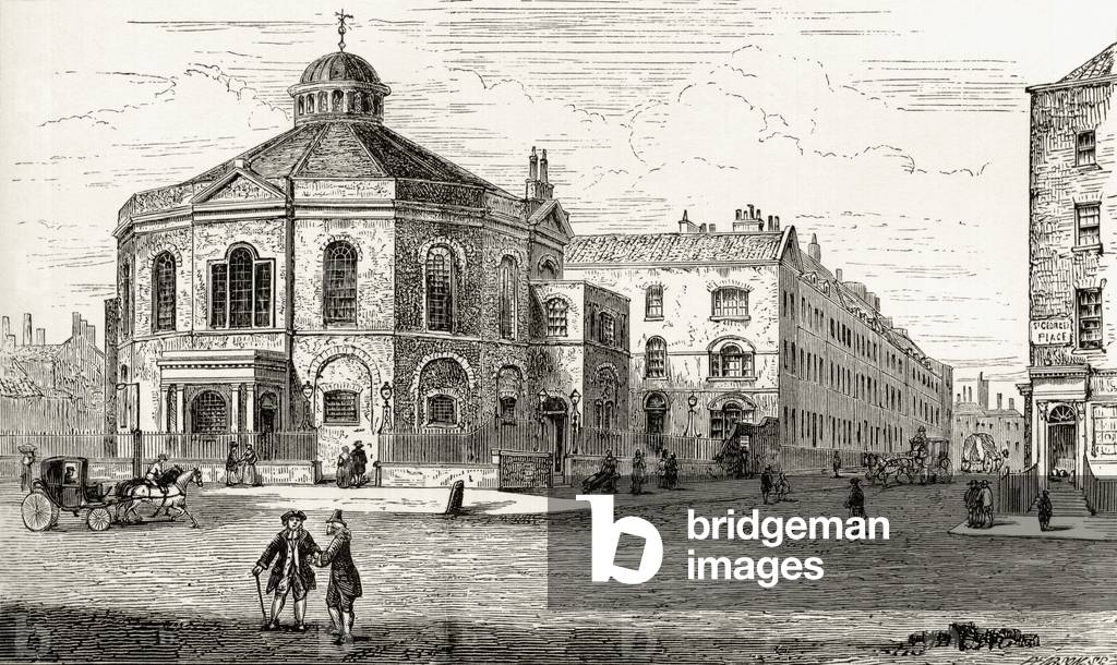 The Surrey Chapel, Blackfriars Road, Southwark, from 'London Pictures: Drawn with Pen and Pencil', by Rev. Richard Lovett, published 1890 (litho)