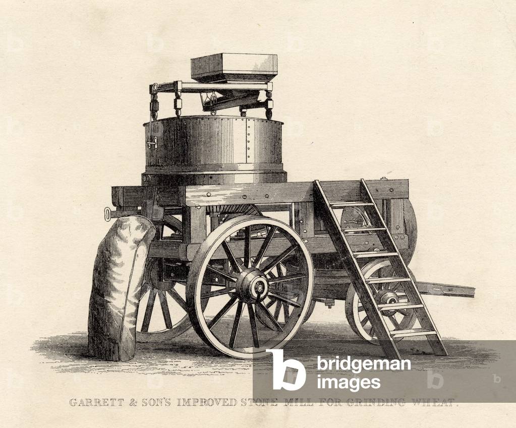 Garrett and Sons Improved Stone Mill for Grinding Wheat (engraving)