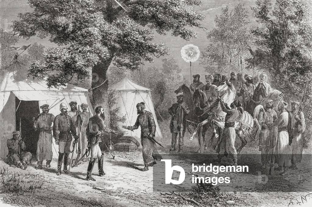 Louis Rousselet meeting an Indian Raja in 1864.