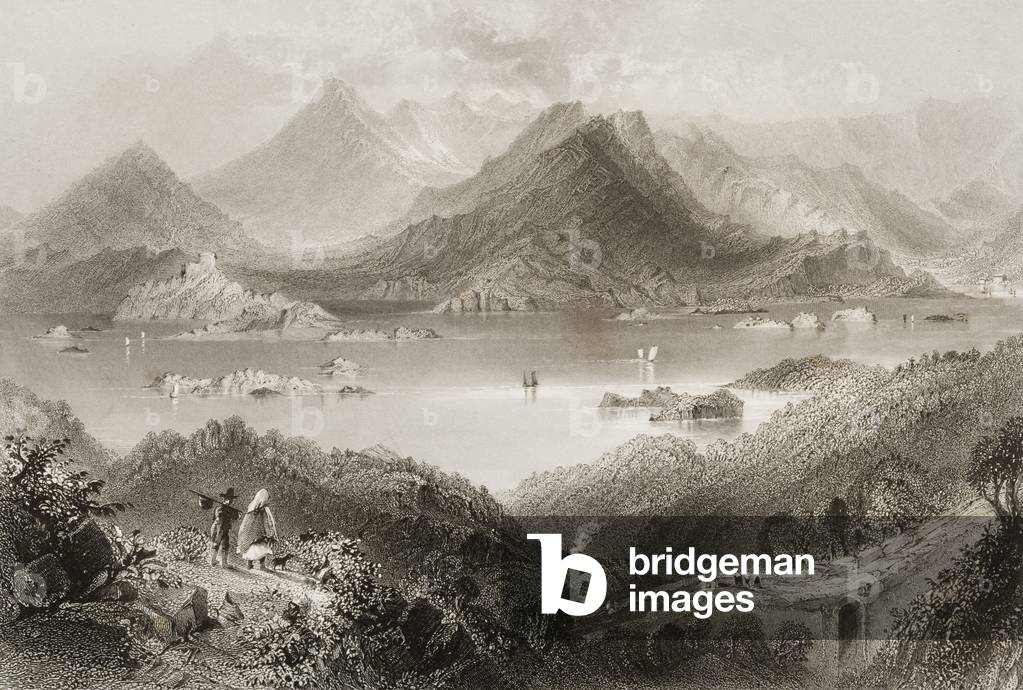 Glengarriff, County Cork, Ireland, from 'Scenery and Antiquities of Ireland' by George Virtue, 1860s (engraving)