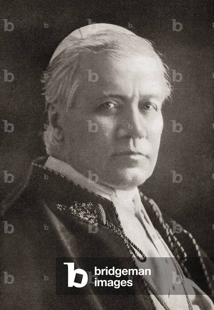 Pope Pius X, 257th Pope of the Catholic Church, from The Year 1914 Illustrated (b/w photo)