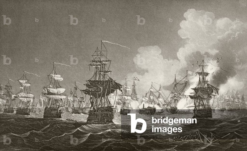 The Battle of the Nile, from 'The National and Domestic History of England' by William Hickman Smith Aubrey (1858-1916) published London, c.1890 (litho)