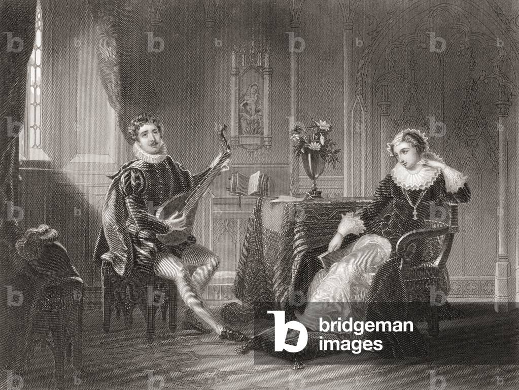 Mary Stuart and Chatelard.   From The History of England published 1859.