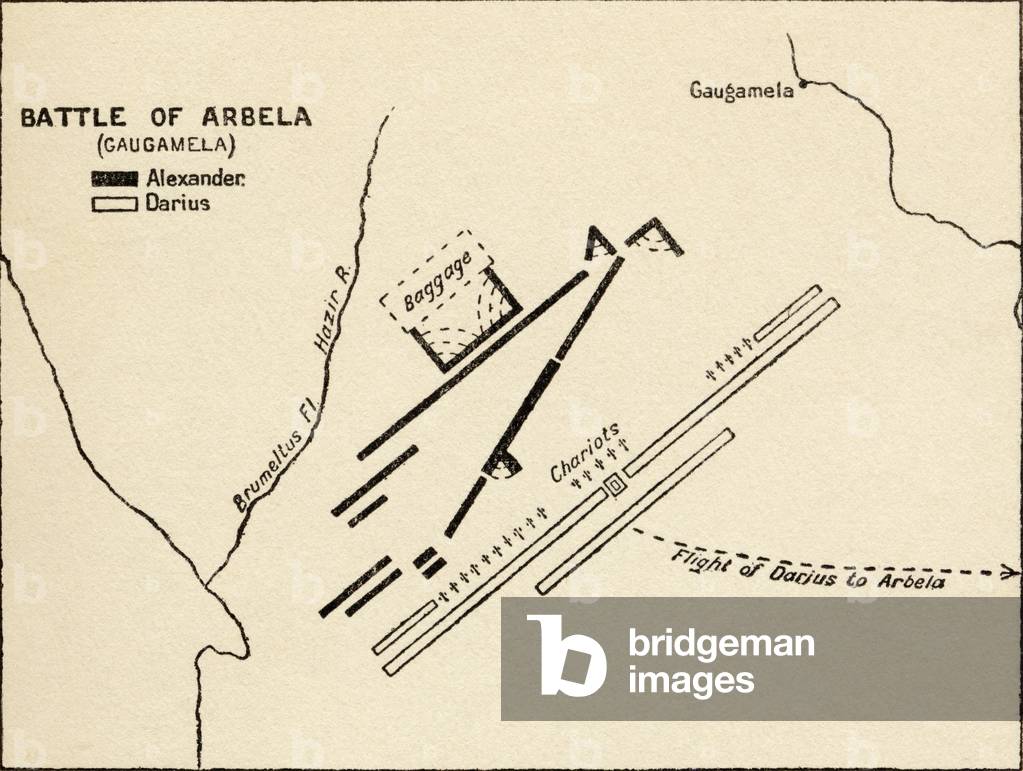 Map of the Battle of Gaugamela, from 'Atlas of Ancient and Classical Geography, published in 1928 (litho)