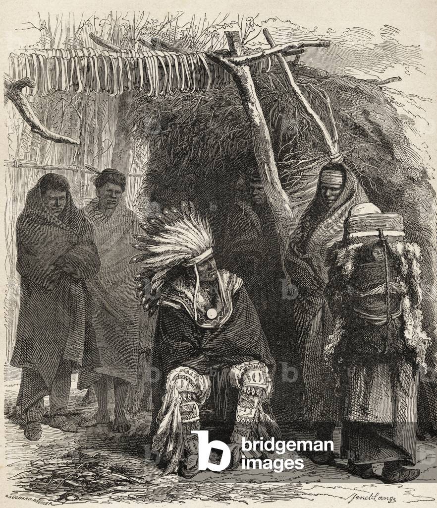 Peter La Cherre, illustration from 'The World in the Hands', engraved by Gauchard-Brunier, published 1878 (engraving)