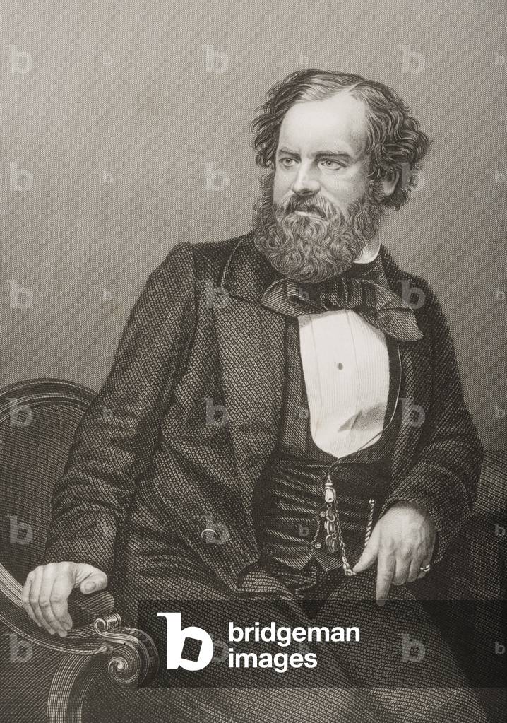 Albert Smith (1816-60) engraved by D.J. Pound from a photograph, from 'The Drawing-Room of Eminent Personages, Volume 2', published in London, 1860 (engraving)