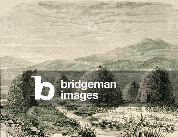 Huts in Uig in c.1880, from 'Scottish Pictures' published by the Religious Tract Society, 1886 (engraving)
