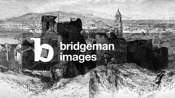 View of Malaga from the Alcazar, Spain, from 'The Picturesque Mediterranean', Volume 3, published by Cassell and Co. Ltd., 1880s-90s (engraving)