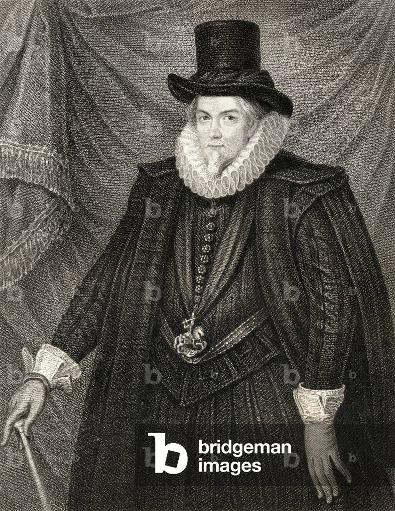 Portrait of Thomas Cecil, 1st Earl of Exeter, from 'Lodge's British Portraits', 1823 (litho)