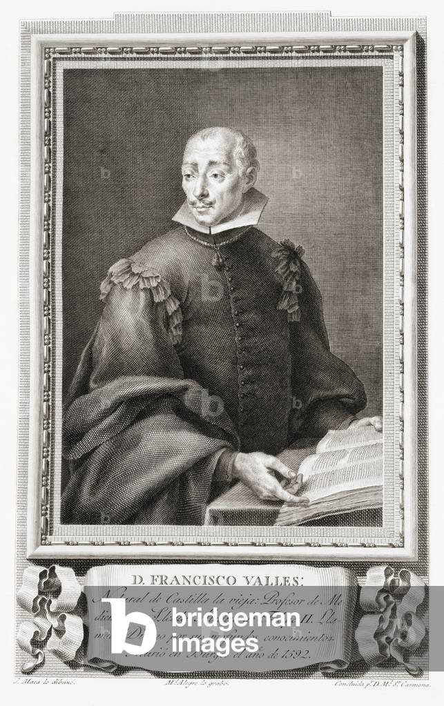 Francisco Vallés aka Divino Vallés, , after an etching in Retratos de Los Españoles Ilustres, Madrid, Spain, pub. 1791