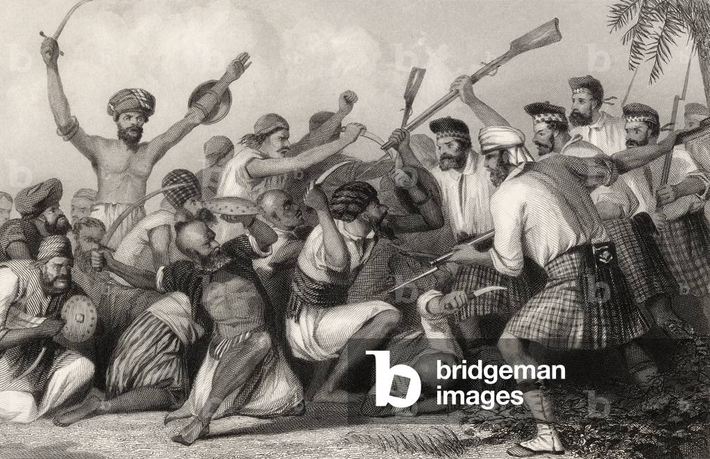 Conflict with the Ghazees before Bareilly on 6th May 1858, from 'The History of the Indian Mutiny', published in 1858 (engraving)