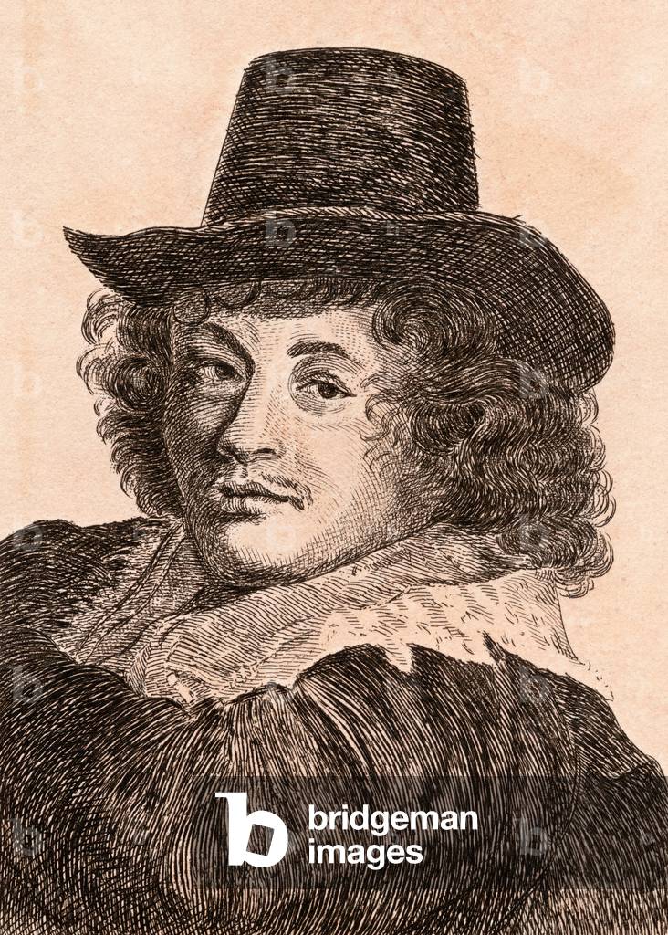 Frans Hals, illustration from '75 Portraits Of Celebrated Painters From Authentic Originals', published in 1817, London (engraving)