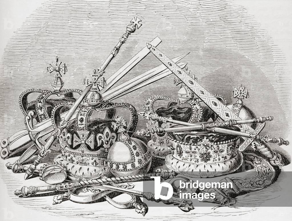 English regalia, from Old England: A Pictorial Museum, pub. 1847