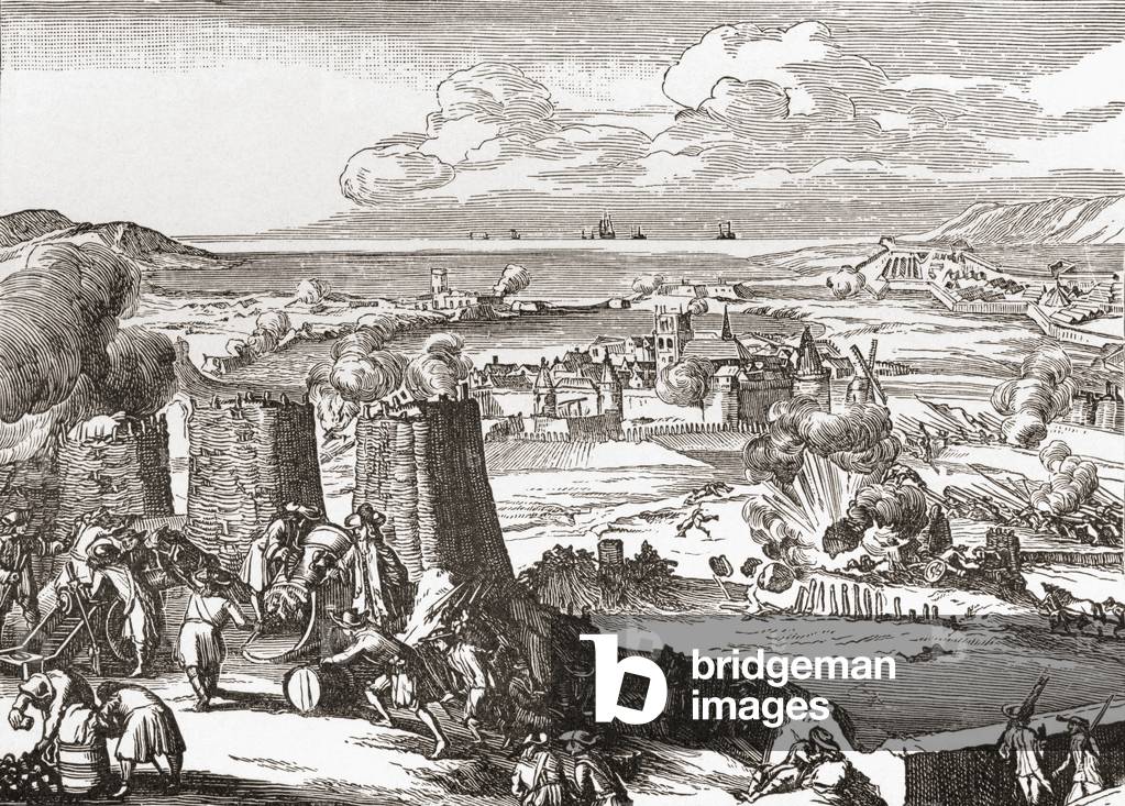 Siege of Derry, Ireland, 1689, from the book Short History of the English People by J.R. Green, pub. London 1893