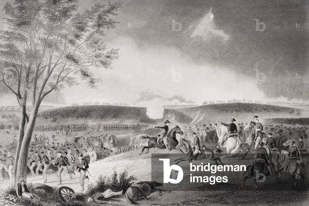 General Sickles' Division covering the retreat at the Battle of Chancellorsville, Virginia 1863 (litho)