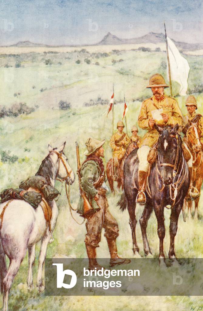 Lord Kitchener and General Cronje's Messenger, Paardeberg, Orange Free State, South Africa, February 19th, 1900 during the Second Boer War