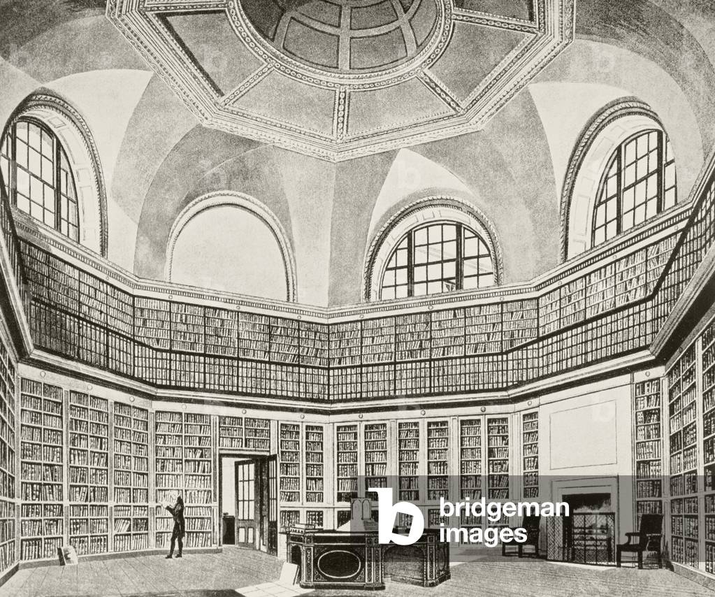 The Octagonal Library in Buckingham Palace (litho)
