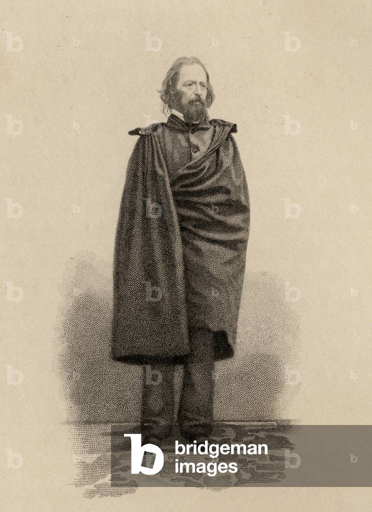 Alfred Lord Tennyson (1809-92) (litho)