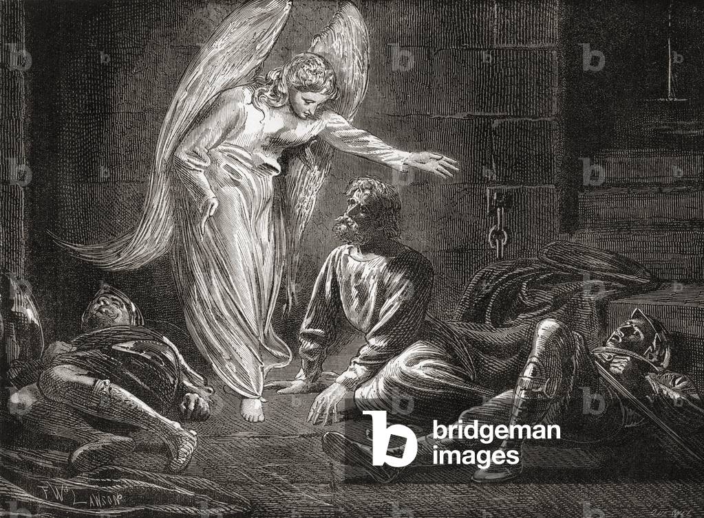 The liberation of Saint Peter from Herod's prison by an angel.