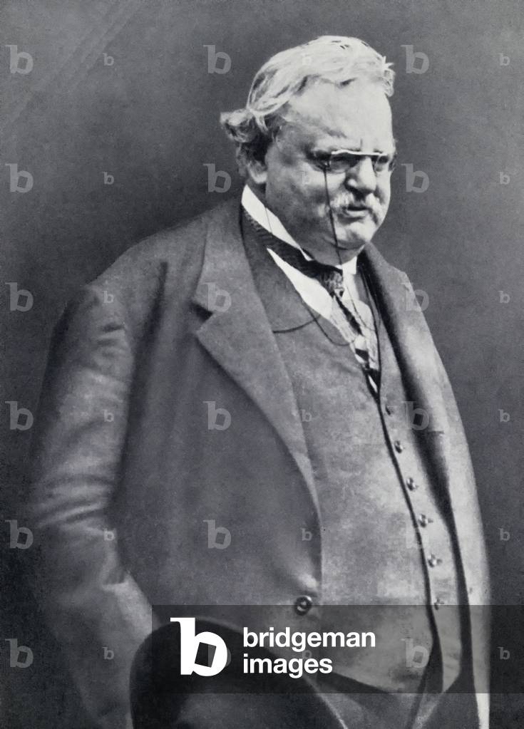 G. K. Chesterton, from 'The Chestertons' by Mrs Cecil Chesterton, published in 1941 (litho)