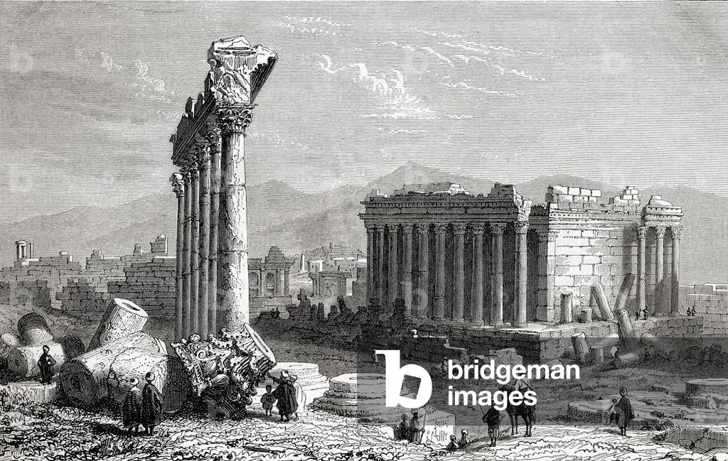 Ruins of Baalbek, Lebanon, as seen in the 19th century.