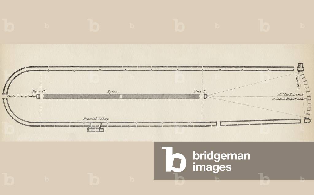 Ground plan of a typical Roman Circus, from 'The National Enyclopaedia', published by William Mackenzie, London, late 19th century (litho)