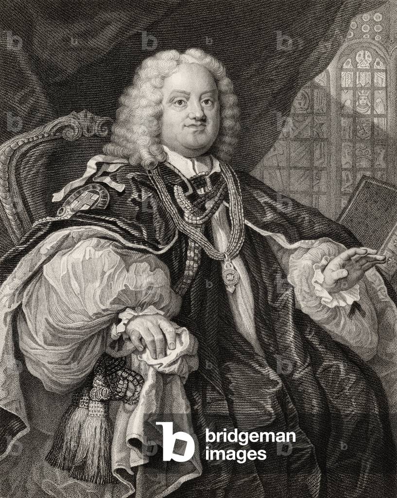 Benjamin Hoadly, engraved by Benjamin Holl (1808-84) from 'The Works of Hogarth', published 1833 (litho)