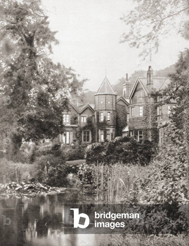 York Cottage, Sandringham, Norfolk, England (b/w photo)
