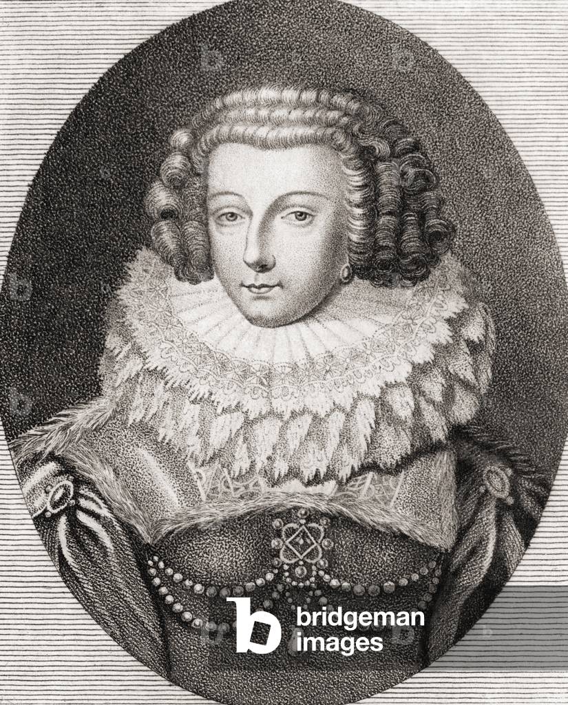 Christine, Madame Royale, Madame Chretienne, 1606-1663. Daughter of Henry IV. Photo-etching from a painting by Harding