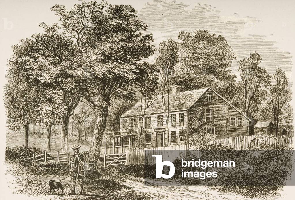Home of the historian, William H. Prescott, Pepperill, near Boston, in c.1870, from 'American Pictures' published by the Religious Tract Society, 1876 (engraving)