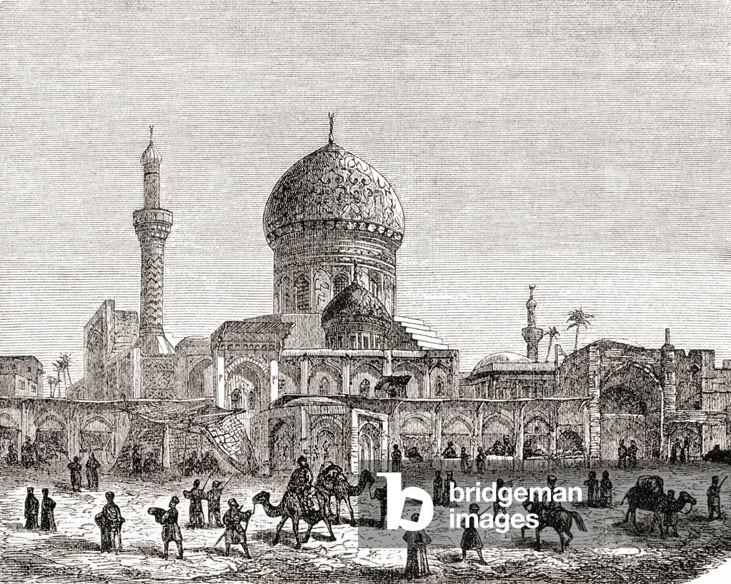 Market square and Ahmet Khiaia or Ahmed Khiaga mosque, Baghdad, Iraq, from Ward and Lock's Illustrated History of the World, pub. c.1882