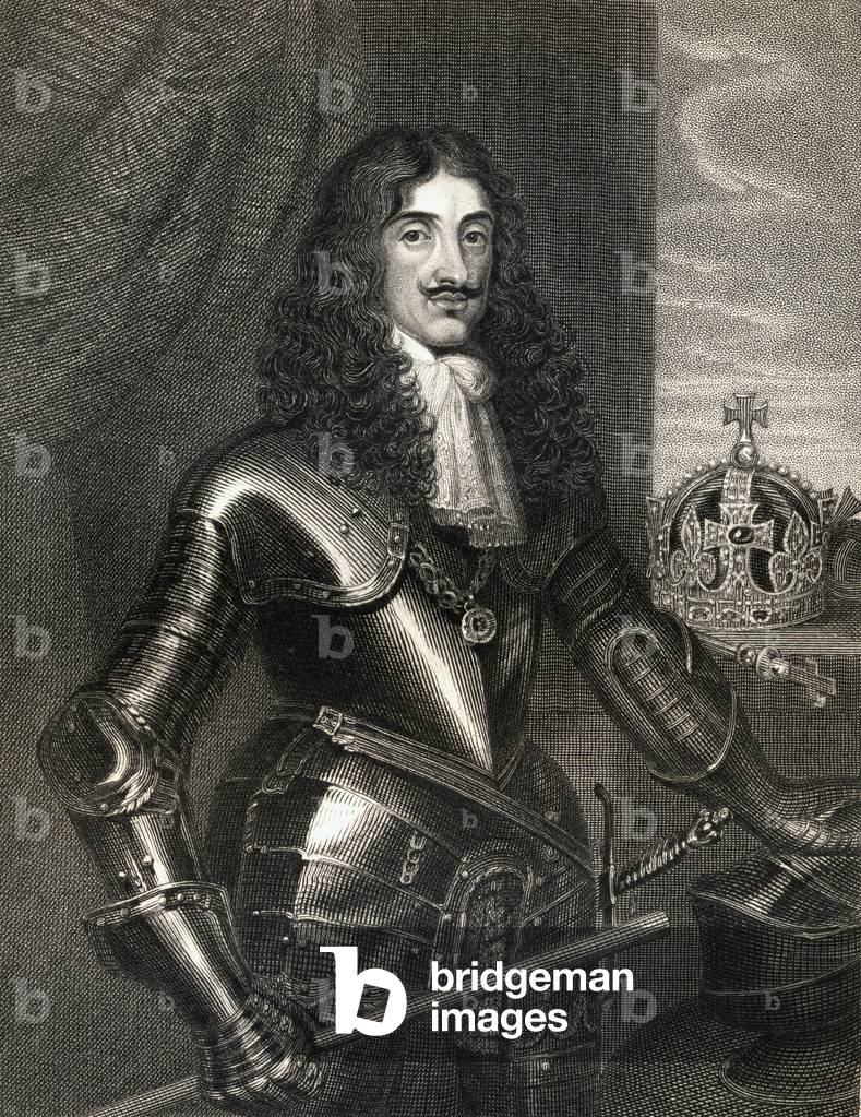 Portrait of King Charles II (1630-85) from 'Lodge's British Portraits', 1823 (engraving)
