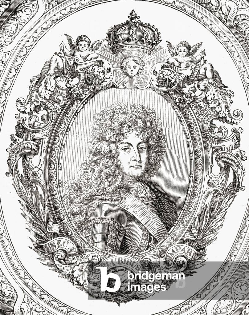 Louis XIV (1638-1715) from 'Histoire de la Revolution Francaise' by Louis Blanc (1811-82) (engraving)