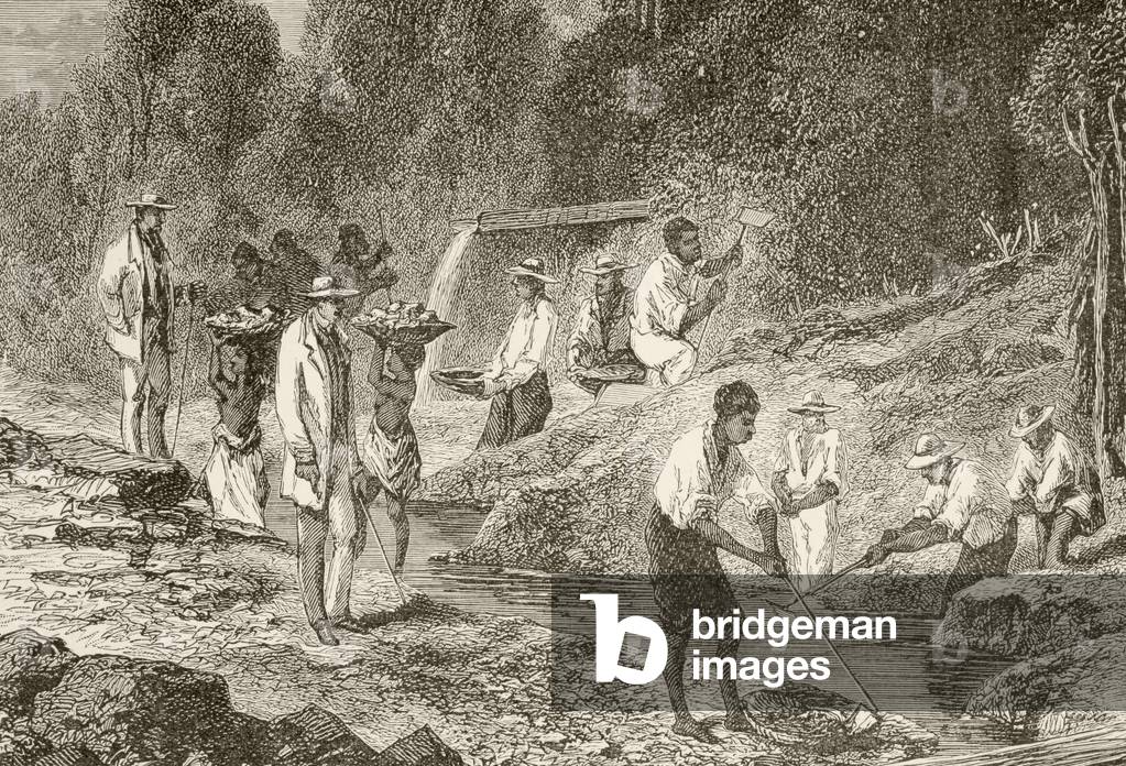 Panning for diamonds (litho)