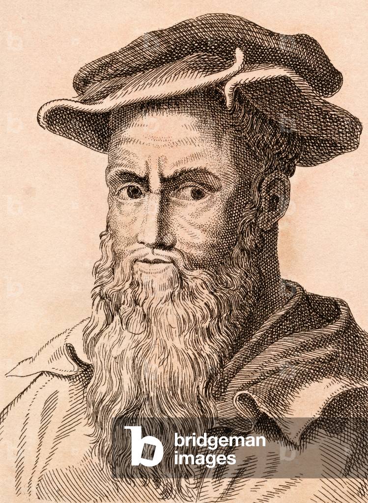Baccio Bandinelli, illustration from '75 Portraits Of Celebrated Painters From Authentic Originals', published in 1817, London (engraving)