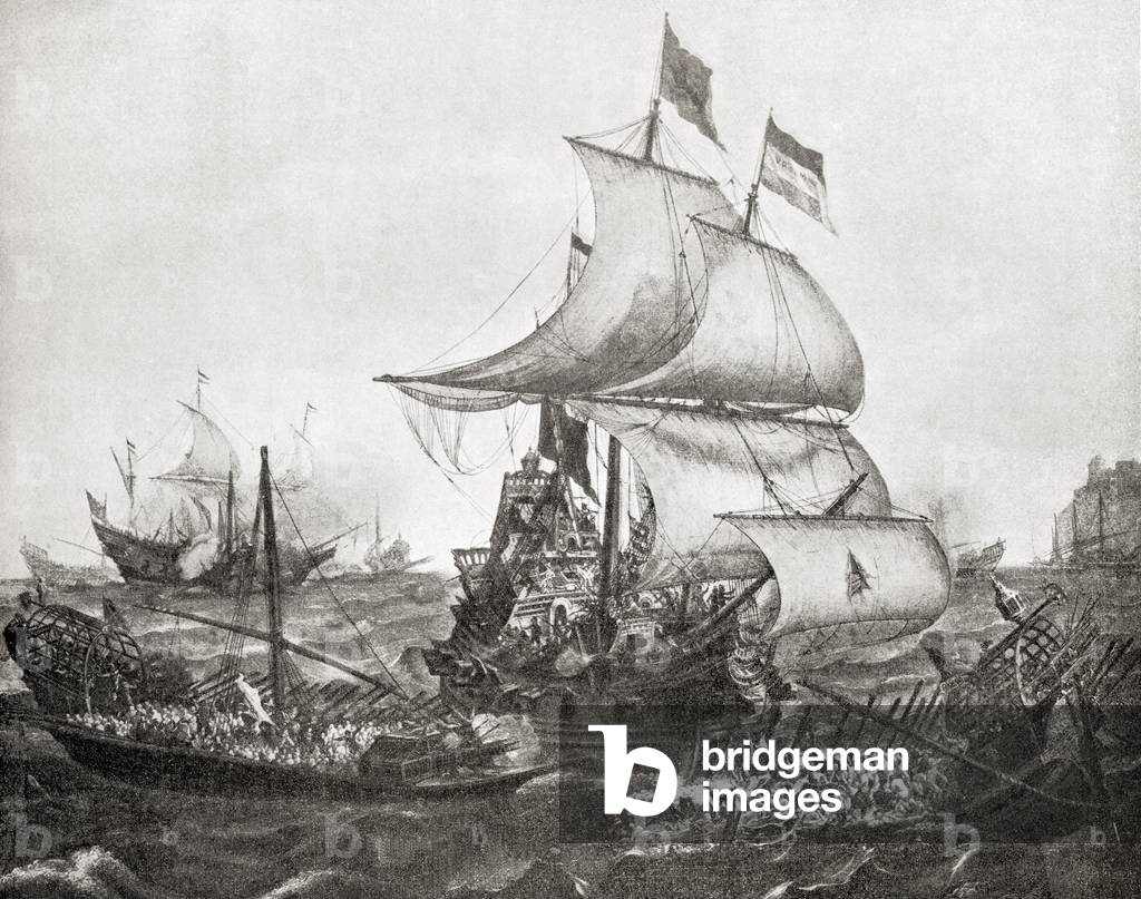 The naval Battle of Gibraltar, from Hutchinson's History of the Nations, pub. 1915